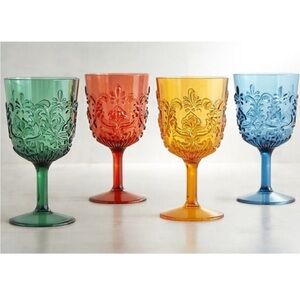 Pier 1 Brown Acrylic Goblet Set